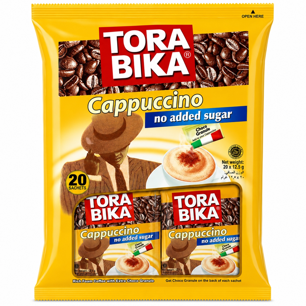 Tora Bika Cappuccino No Added Sugar Instant Coffee 12 x 12.5g