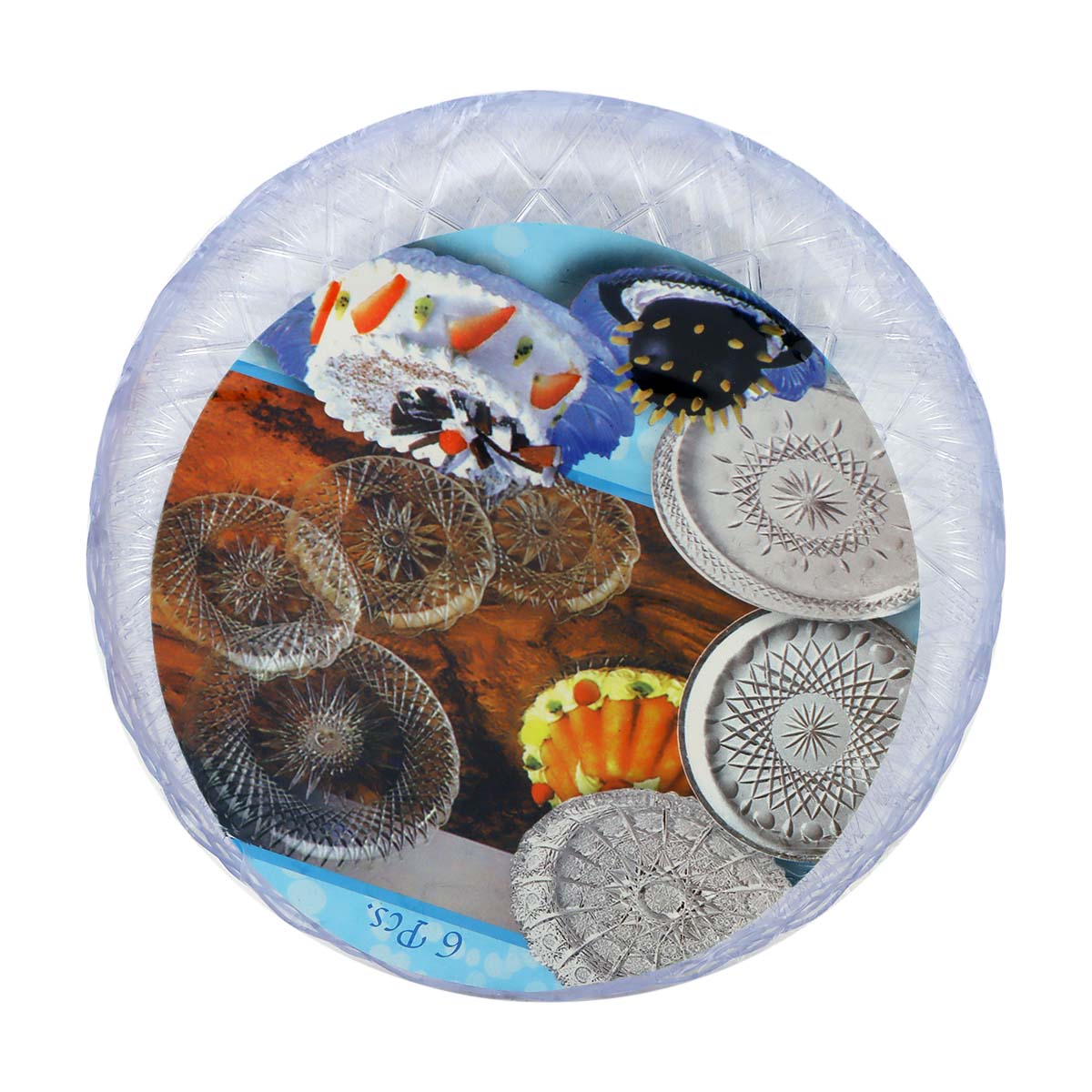 Robby Crystal Round Tray 20cm 6 pieces