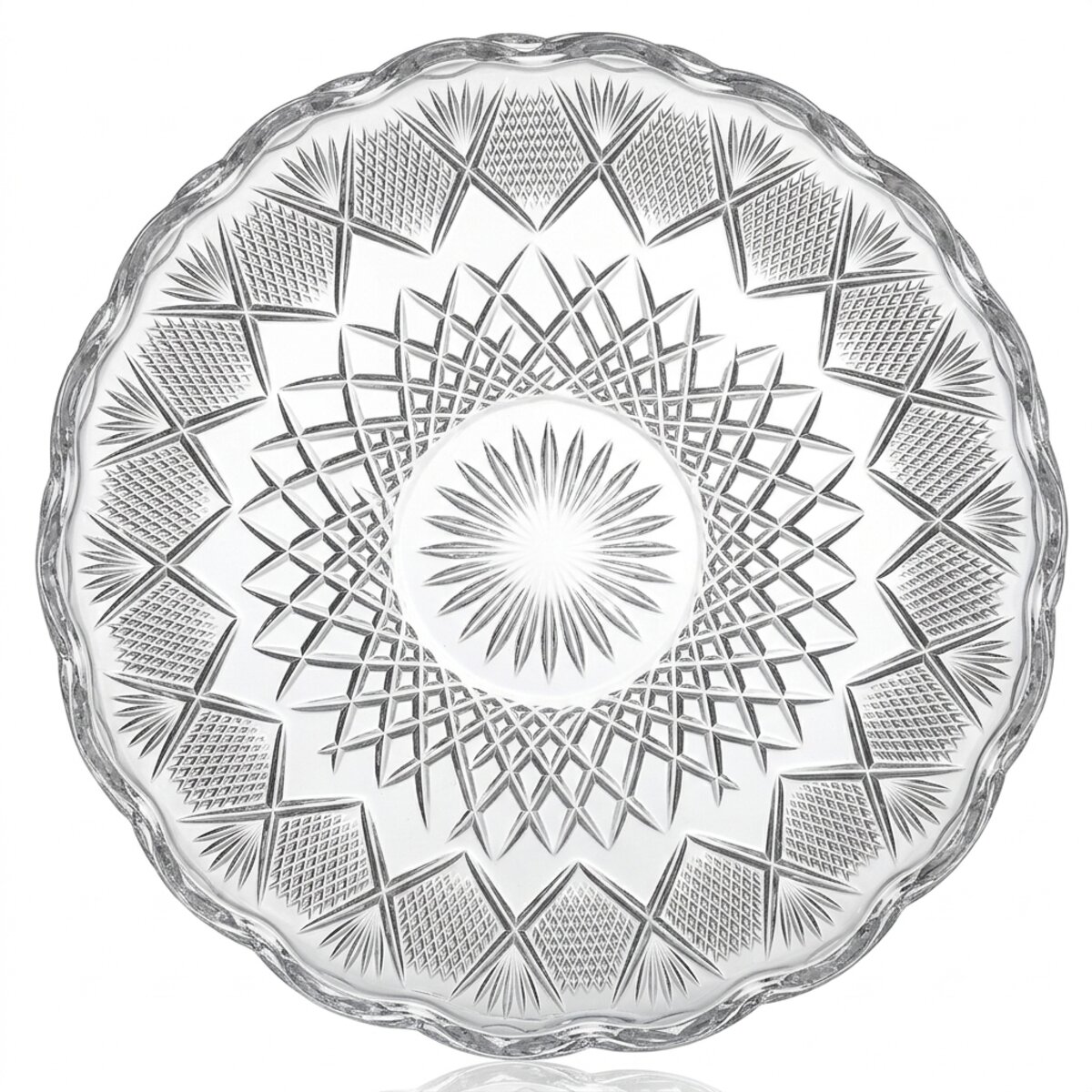 Robby Crystal Round Tray 24cm 6 Pieces