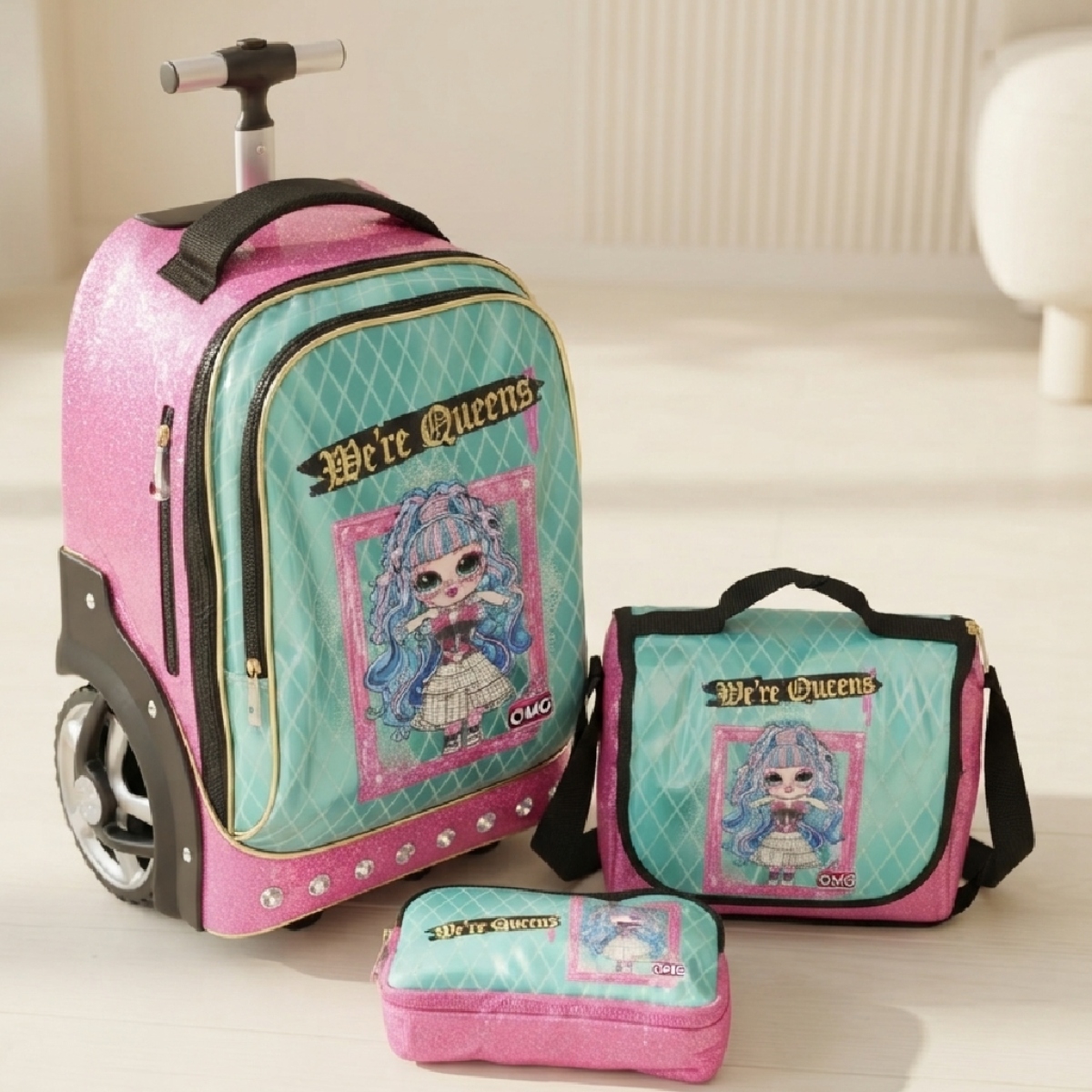 OMG We're Queens Trolley School Bag Set