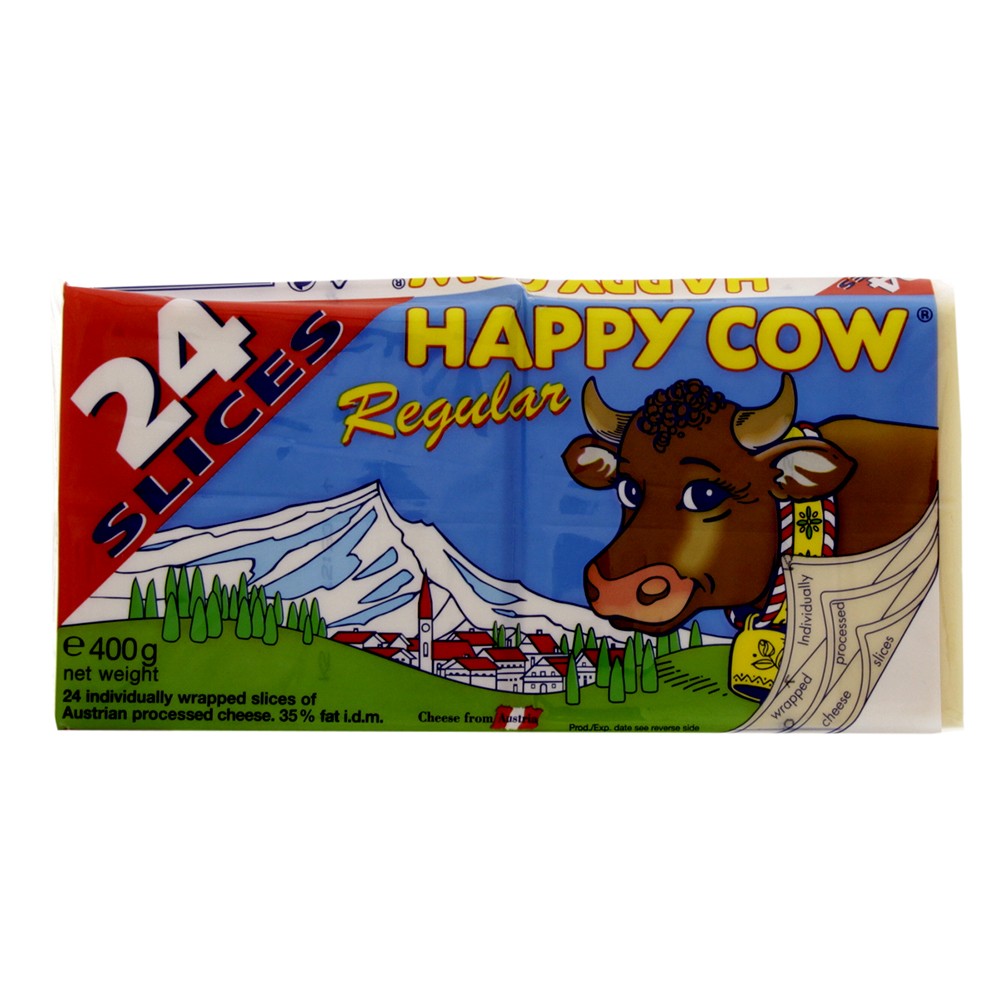 Happy Cow Cheddar Slices Cheese 400gm