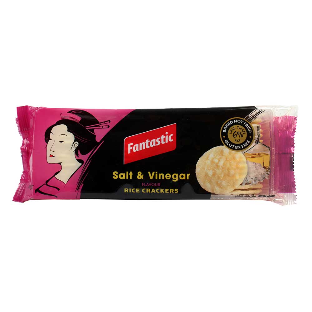 Fantastic Rice Crackers Salt & Vinegar 100g