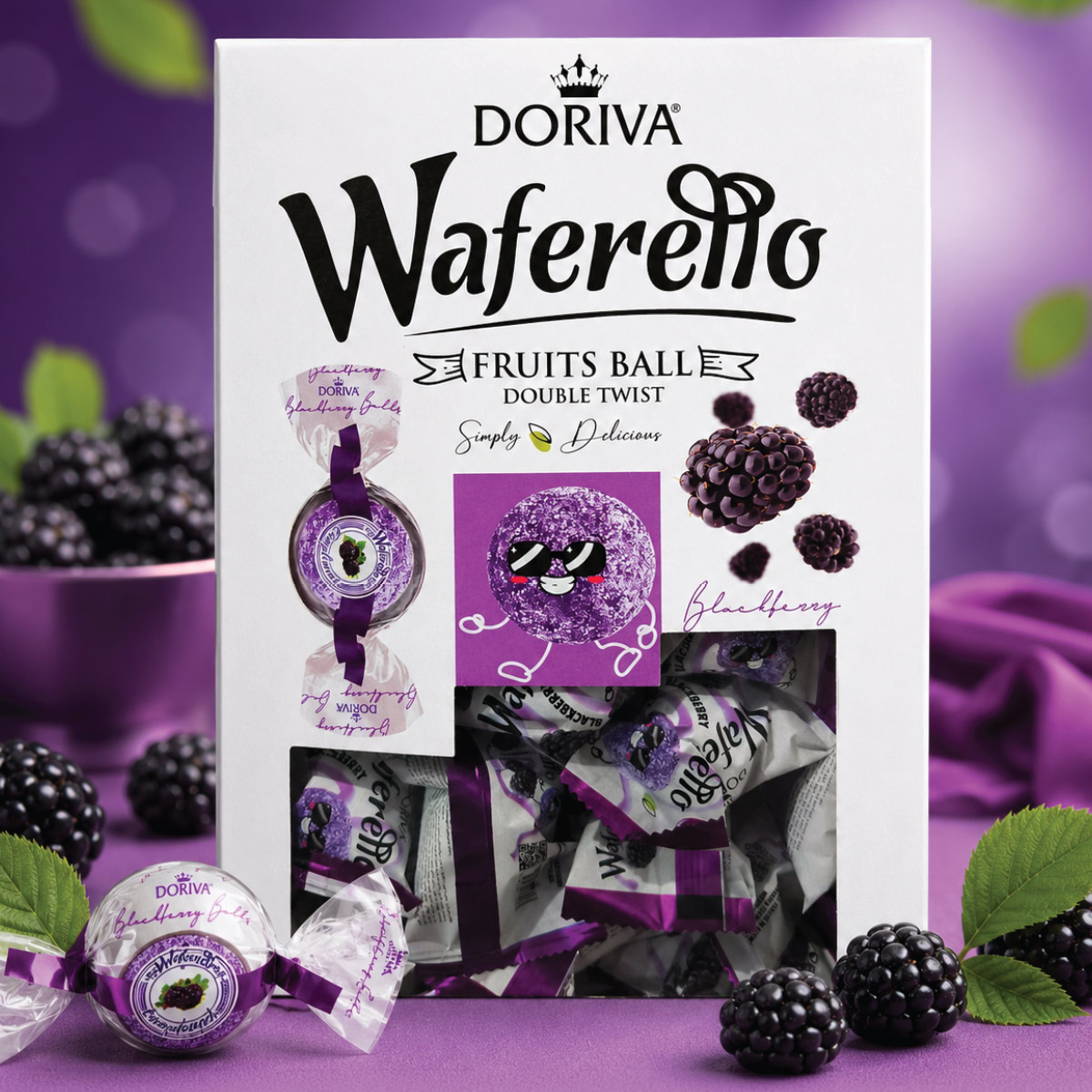 Doriva Waferello Fruits Ball Blueberry