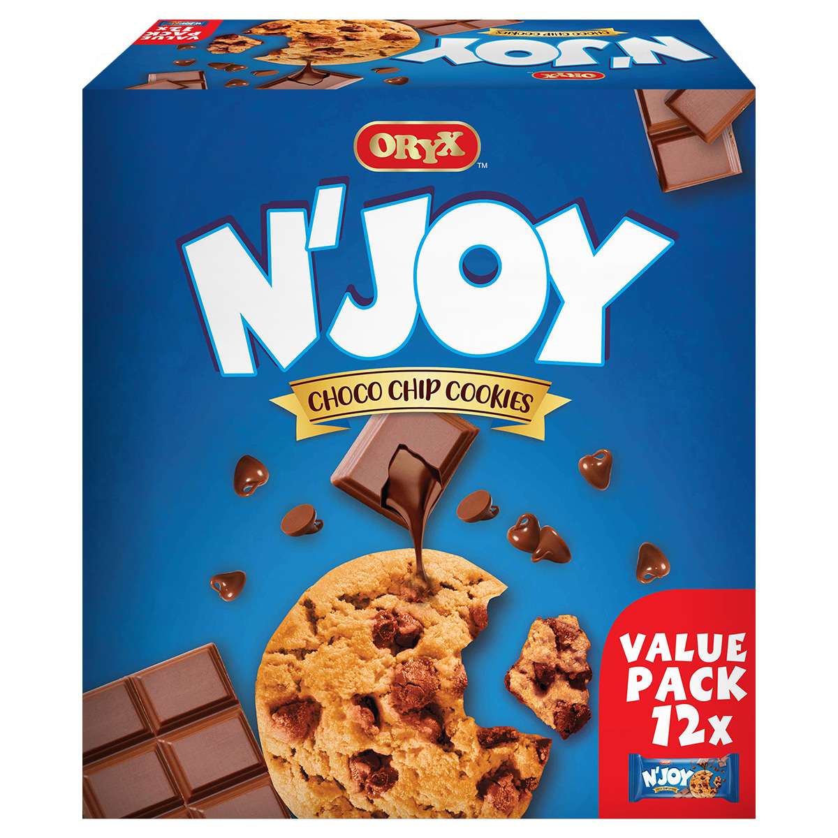 Oryx N'Joy Choco Chip Cookies 12x36g