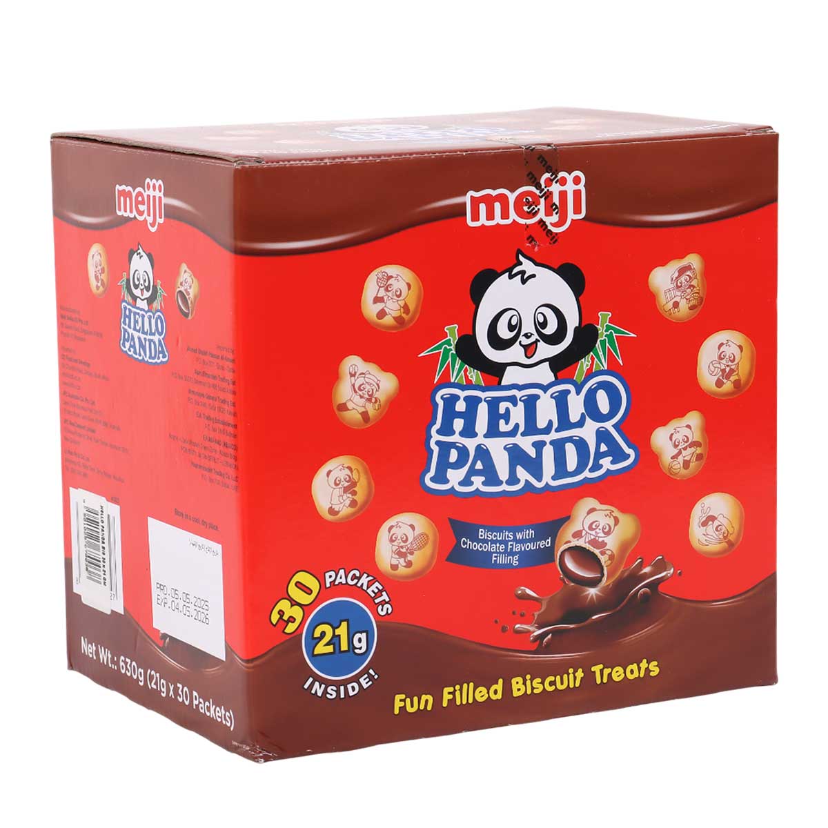 Meiji Hello Panda Chocolate Flavour Filling Biscuits Treats 30x21g