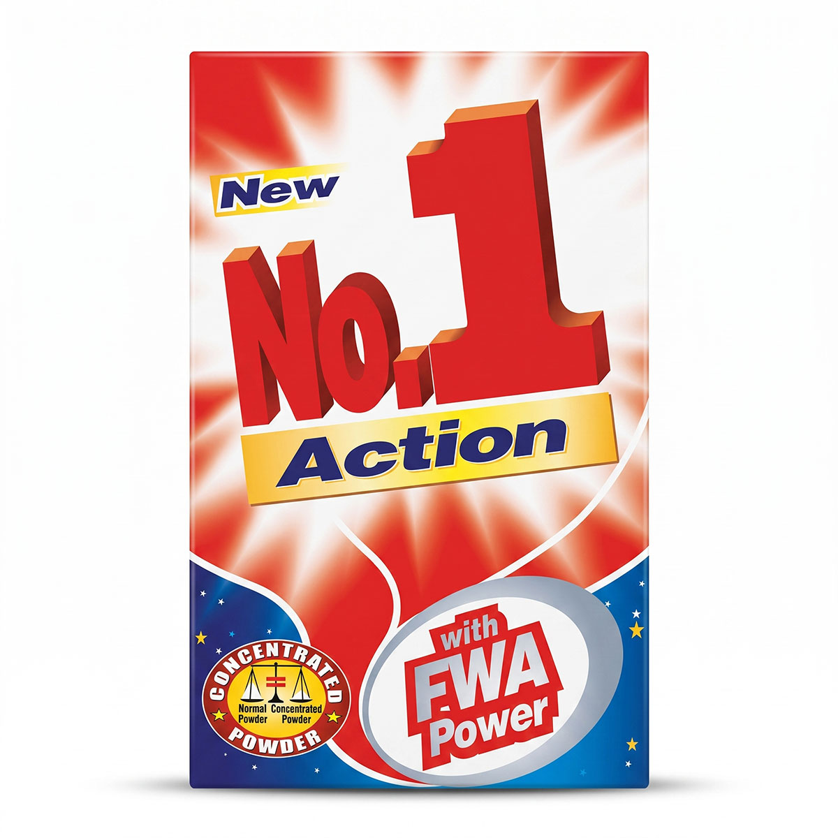 New No. 1 Action With Fwa Detergent Powder 1.5Kg
