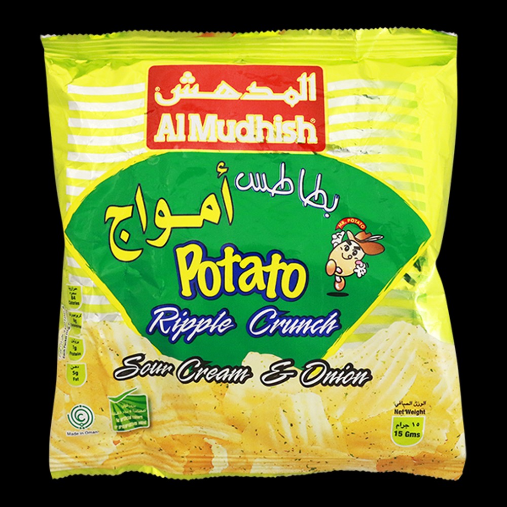 Al Mudhish Potato Ripples Crunch Sour Cream Onion Chips