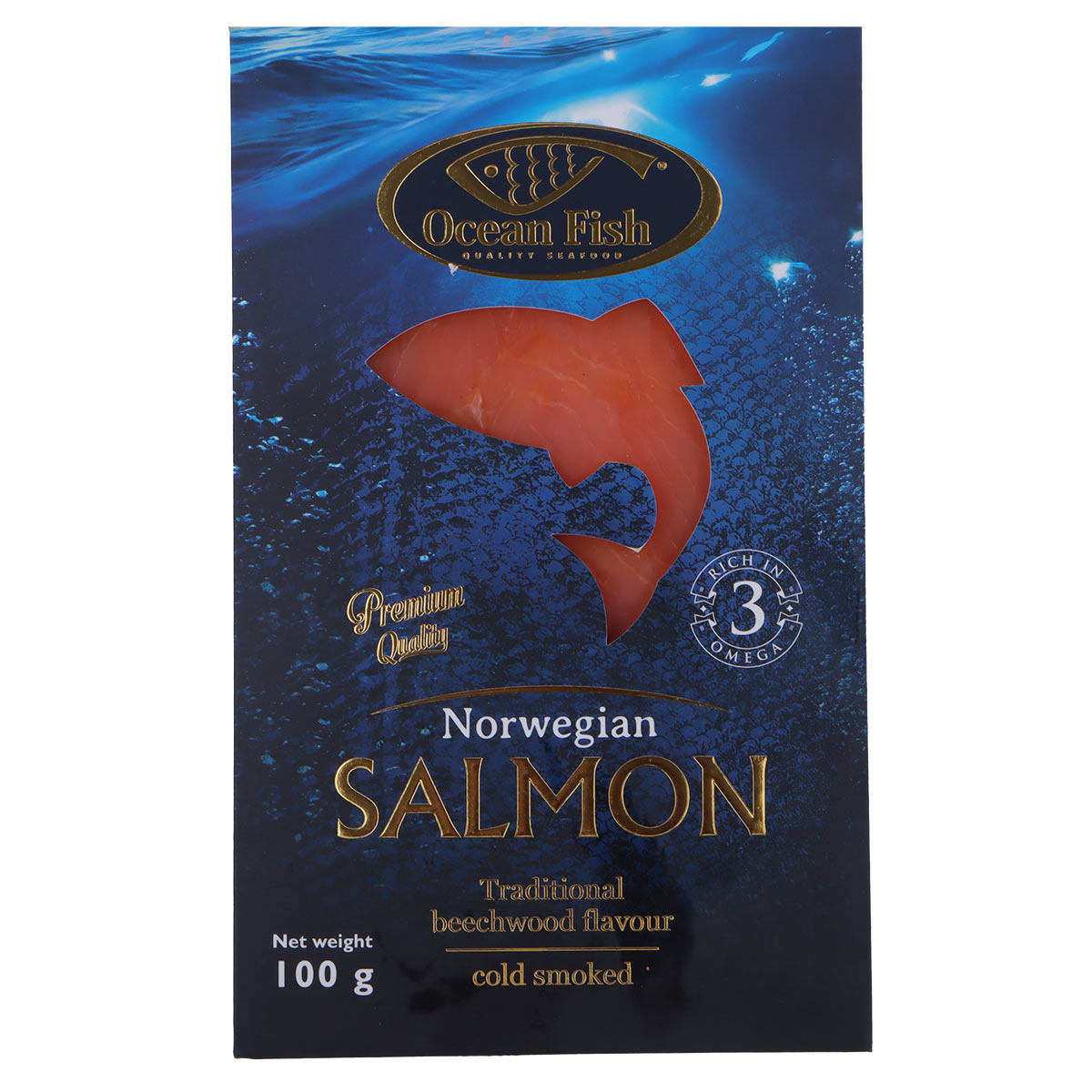 سمك السلمون المدخن النرويجي من Ocean Fish 100 جرام