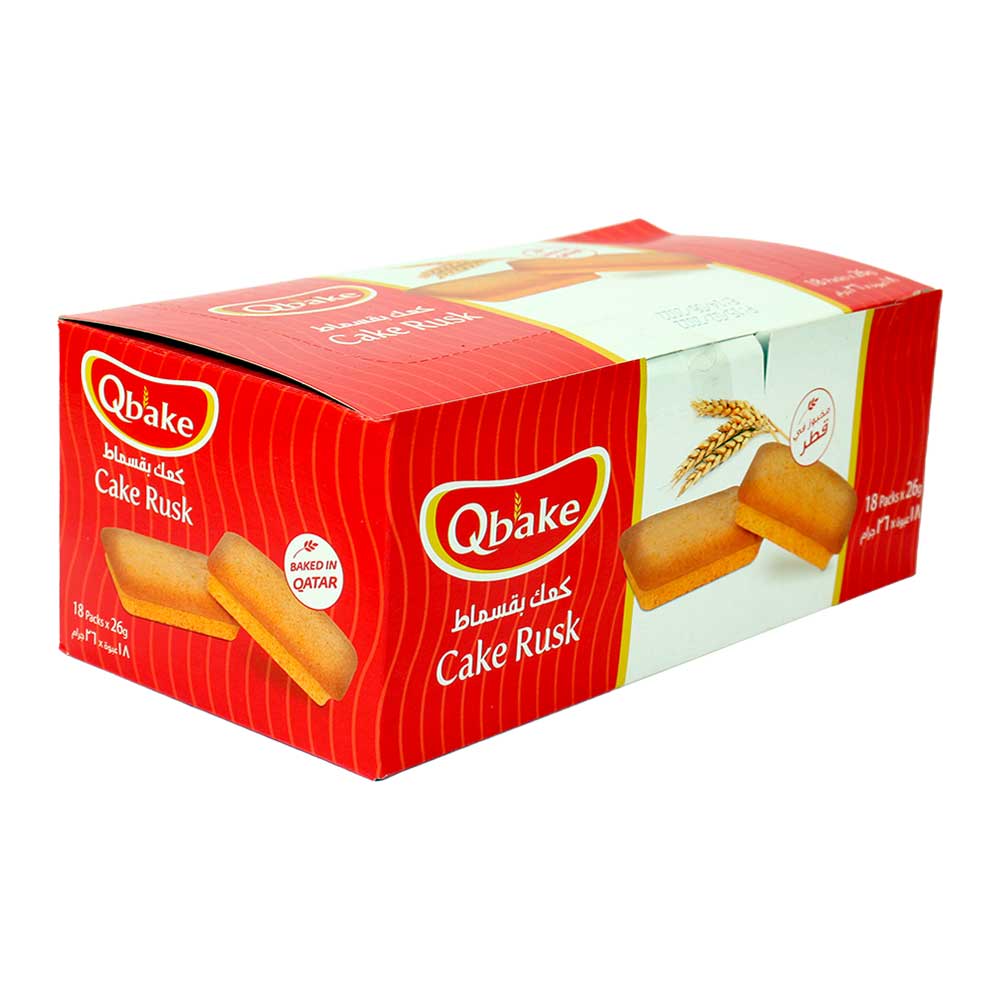 Qbake Cake Rusk 18 Packs x 26g
