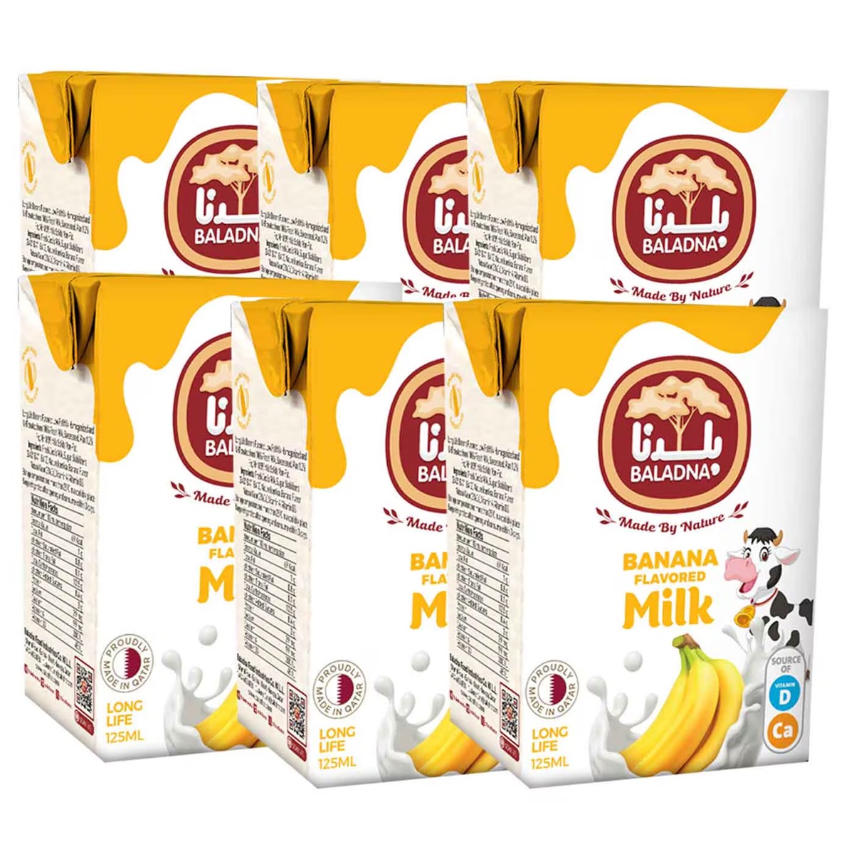 Baladna Long Life Banana Milk 6x125ml