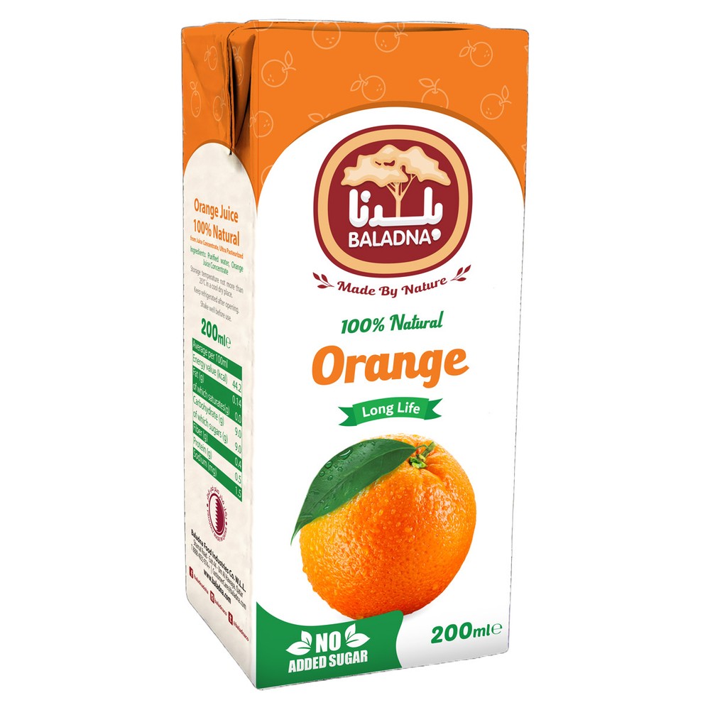 Baladna Long Life Juice Orange 6x200Ml