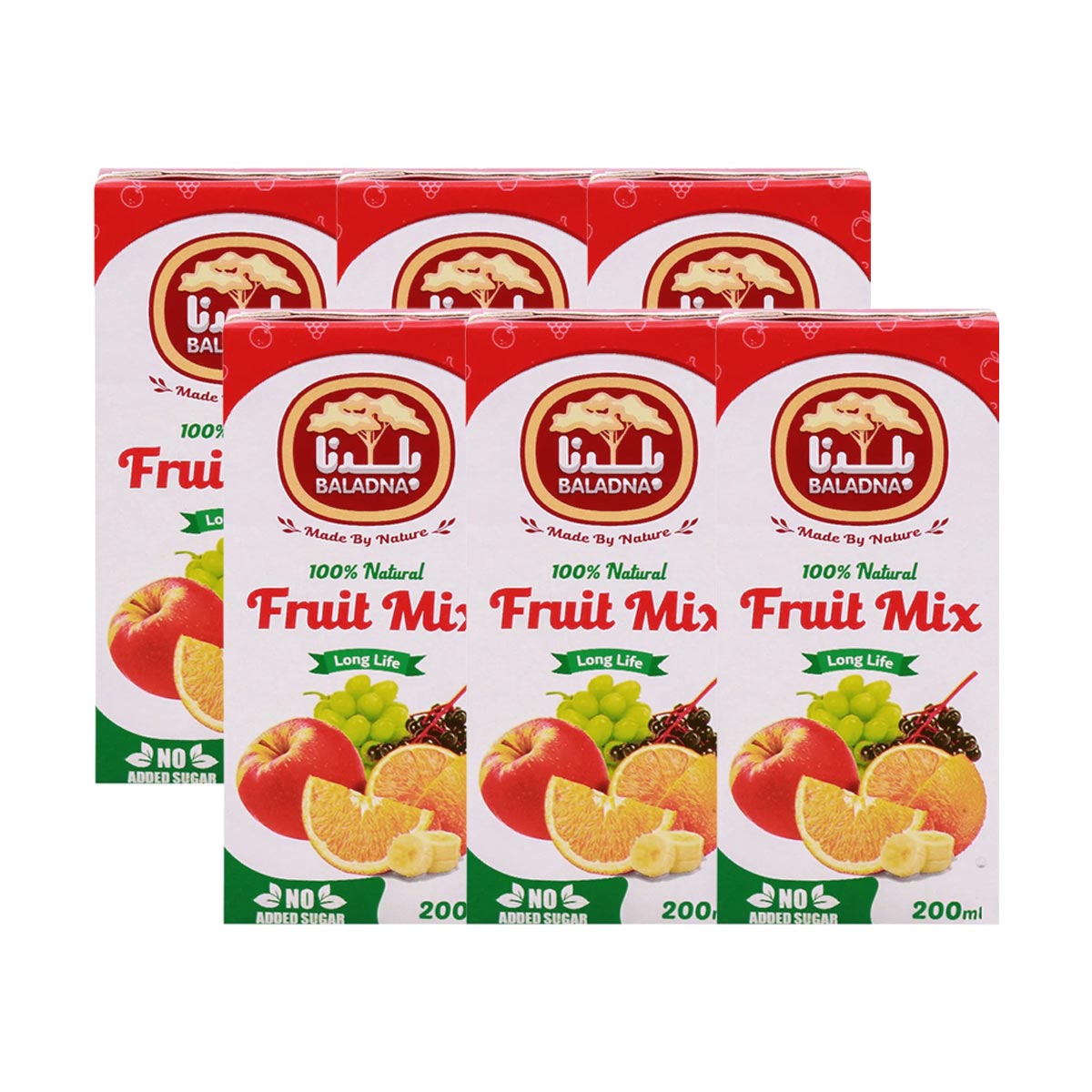 Baladna Long Life Juice Fruit Mix 6x200Ml