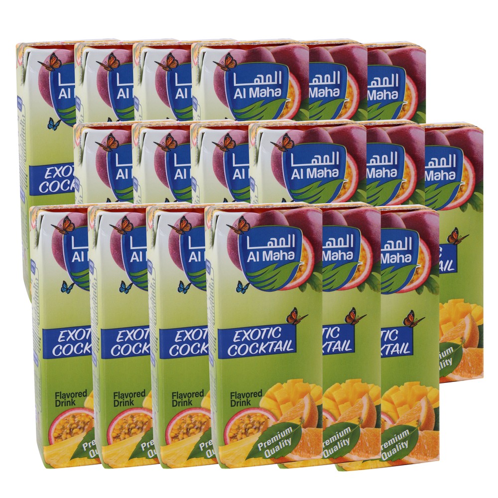 Al Maha Exotic Cocktail Drink 18X200ml | Beverages | Juices | Long Life Juices