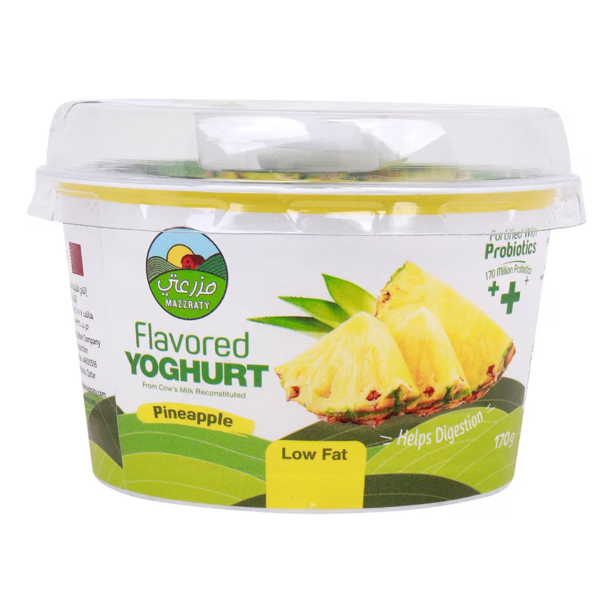Mazzraty Low Fat Pineapple Flavored Yoghurt 170g