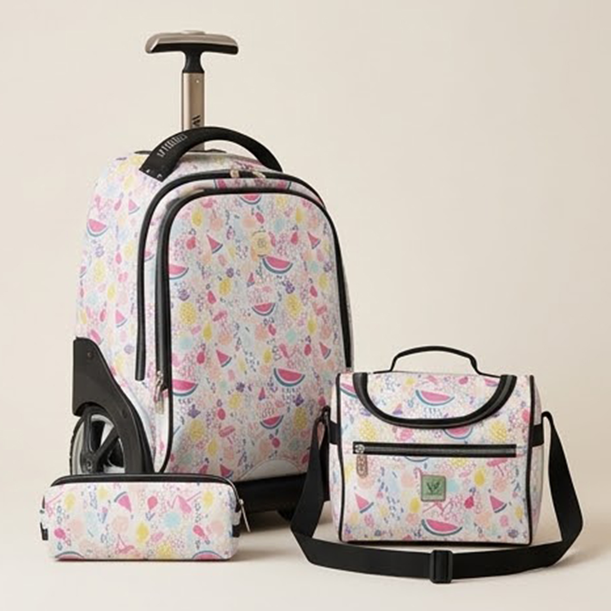 Big Wheel Rolling Backpack, Lunch Bag & Pencil Case Set