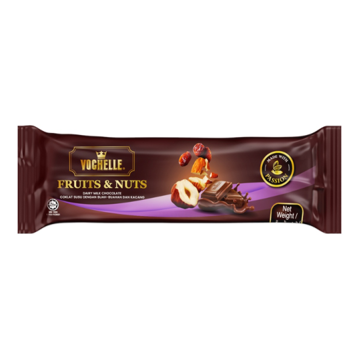 Vochelle Fruits & Nuts Dairy Milk Chocolate 40 gm