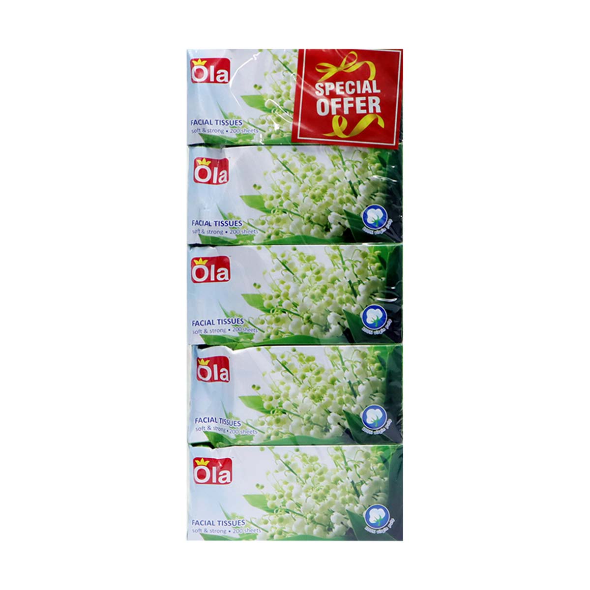 Ola Facial Tissue 4 + 1 200 Sheets