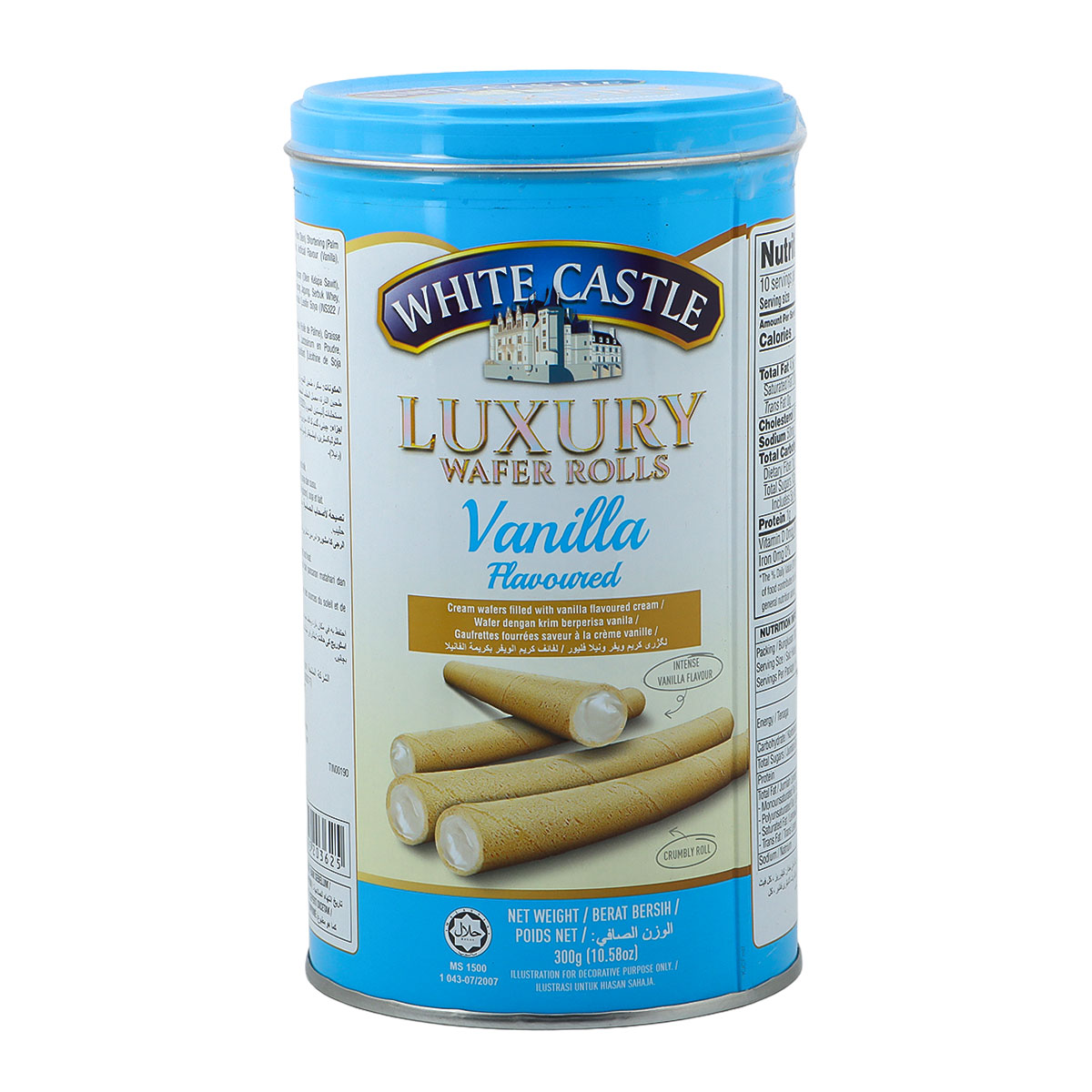 White Castle Luxury Wafer Rolls Cream Vanilla 300g