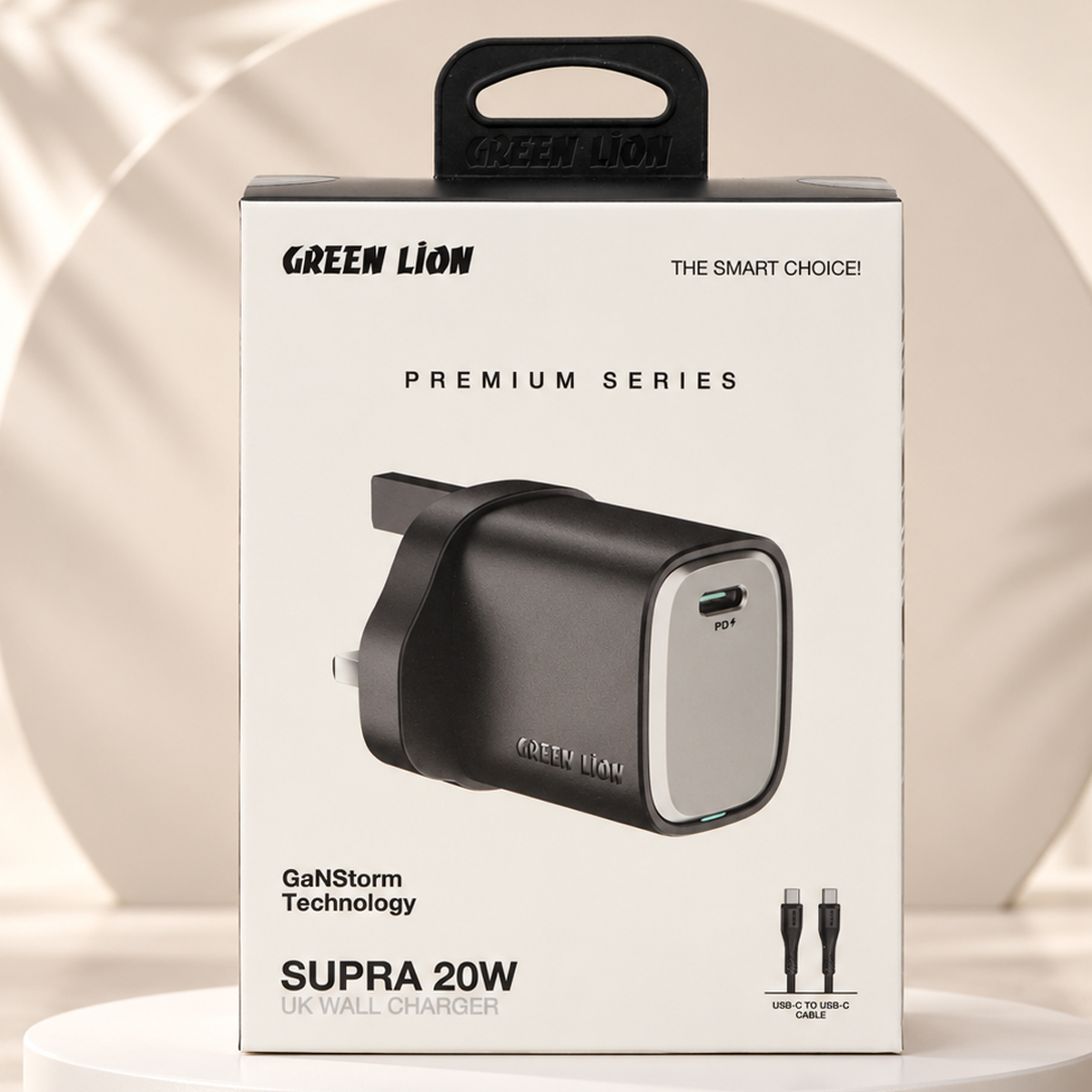 Green Lion Supra 20W Adapter Charger with Type C to Type C Cable Ports