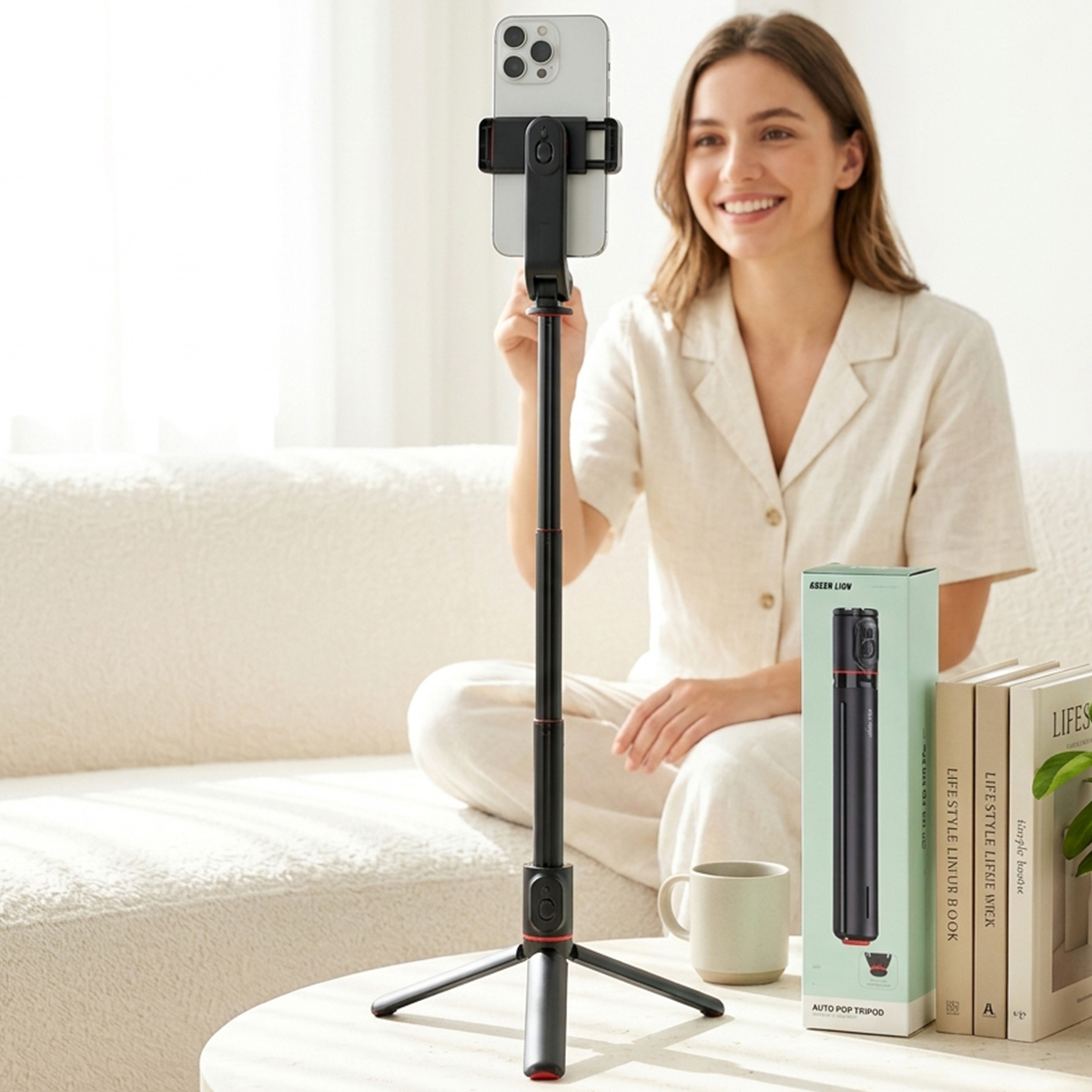 Green Lion Auto Pop Tripod With Magnetic Remote