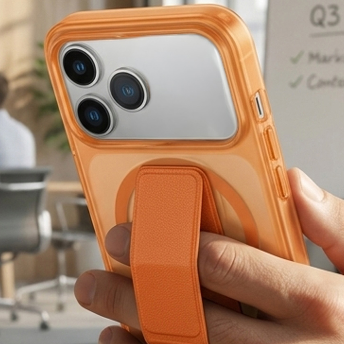 Iphone 17 Pro Max Protective Case Cover With Stand Orange