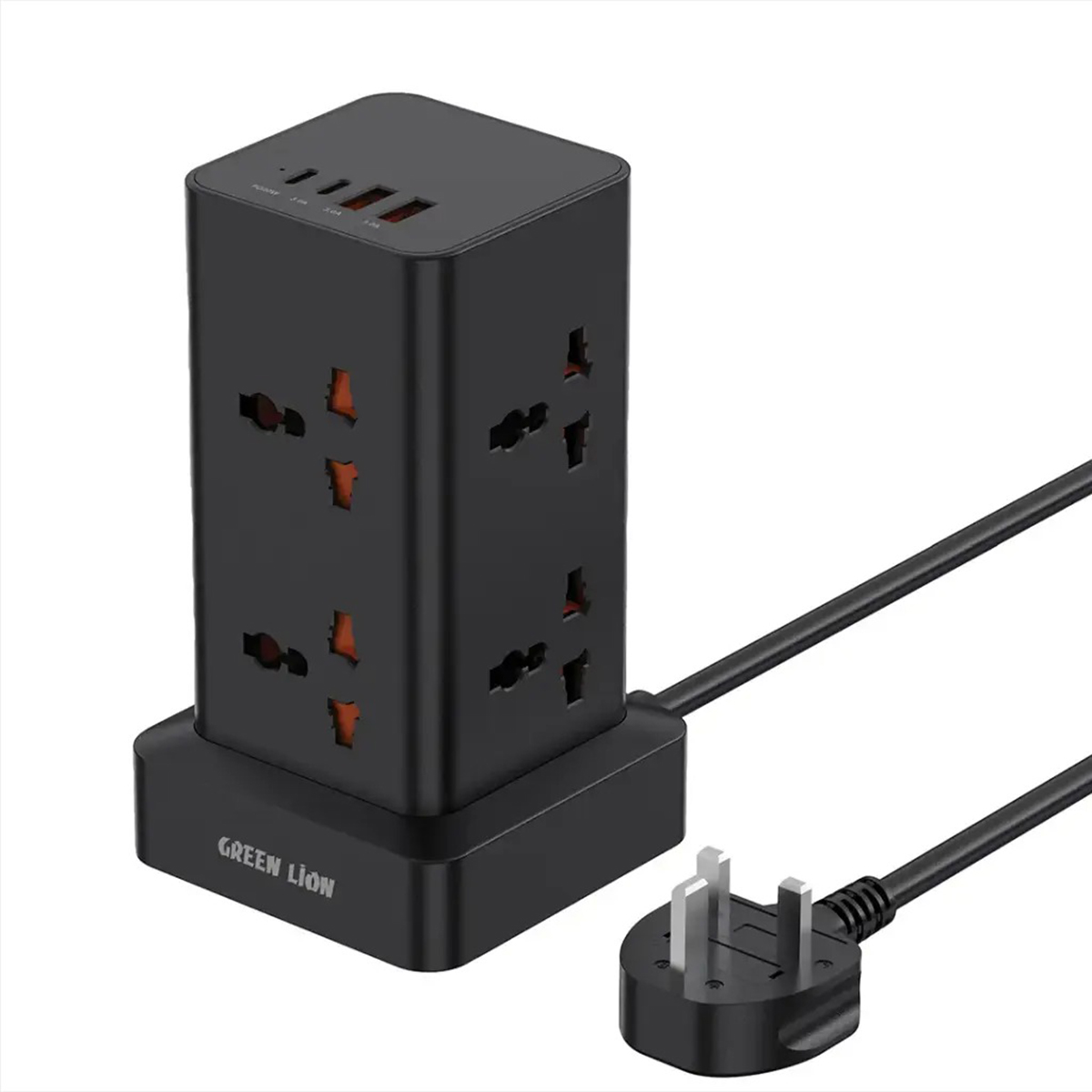 Green Lion Power Tower Multi Port Power Strip 2500 Watts